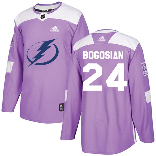 Adidas Tampa Bay Lightning #24 Zach Bogosian Purple Authentic Fights Cancer Youth Stitched NHL Jersey->youth nhl jersey->Youth Jersey